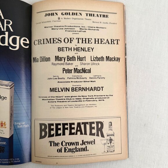 Crimes of the Heart Playbill Original Broadway Production 1981 Pulitzer Prize - Picture 3 of 10